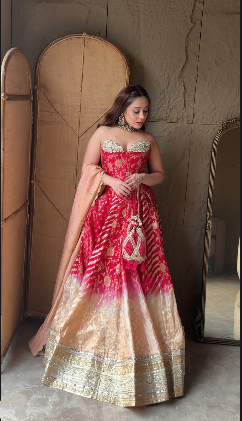 Gulnaar Ombre Corset Lehanga Set