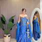 Blue Banarasi Chaska Set