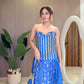 Blue Banarasi Chaska Set