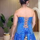 Blue Banarasi Chaska Set