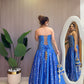 Blue Banarasi Chaska Set