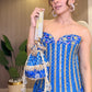 Blue Banarasi Chaska Set