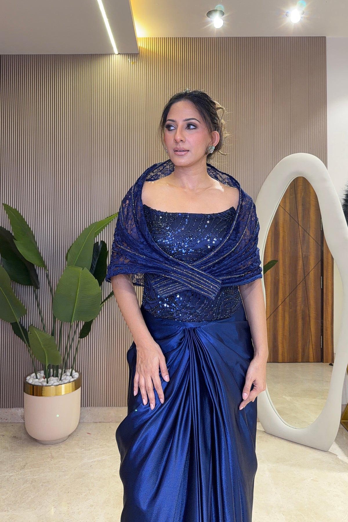 Midnight Nautanki Pre-Draped Saree Set