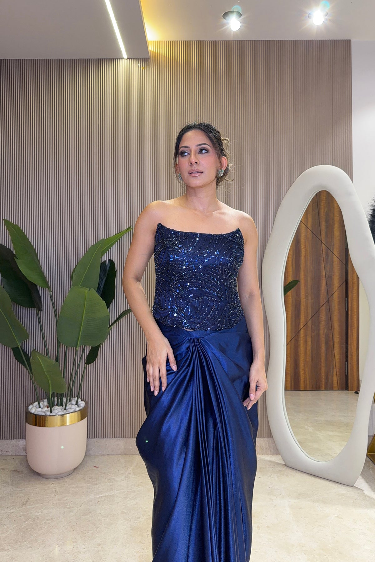 Midnight Nautanki Pre-Draped Saree Set