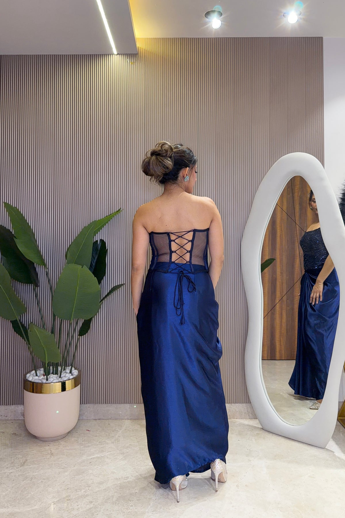 Midnight Nautanki Pre-Draped Saree Set