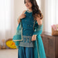 Teal Thumka Farshi Salwar Set