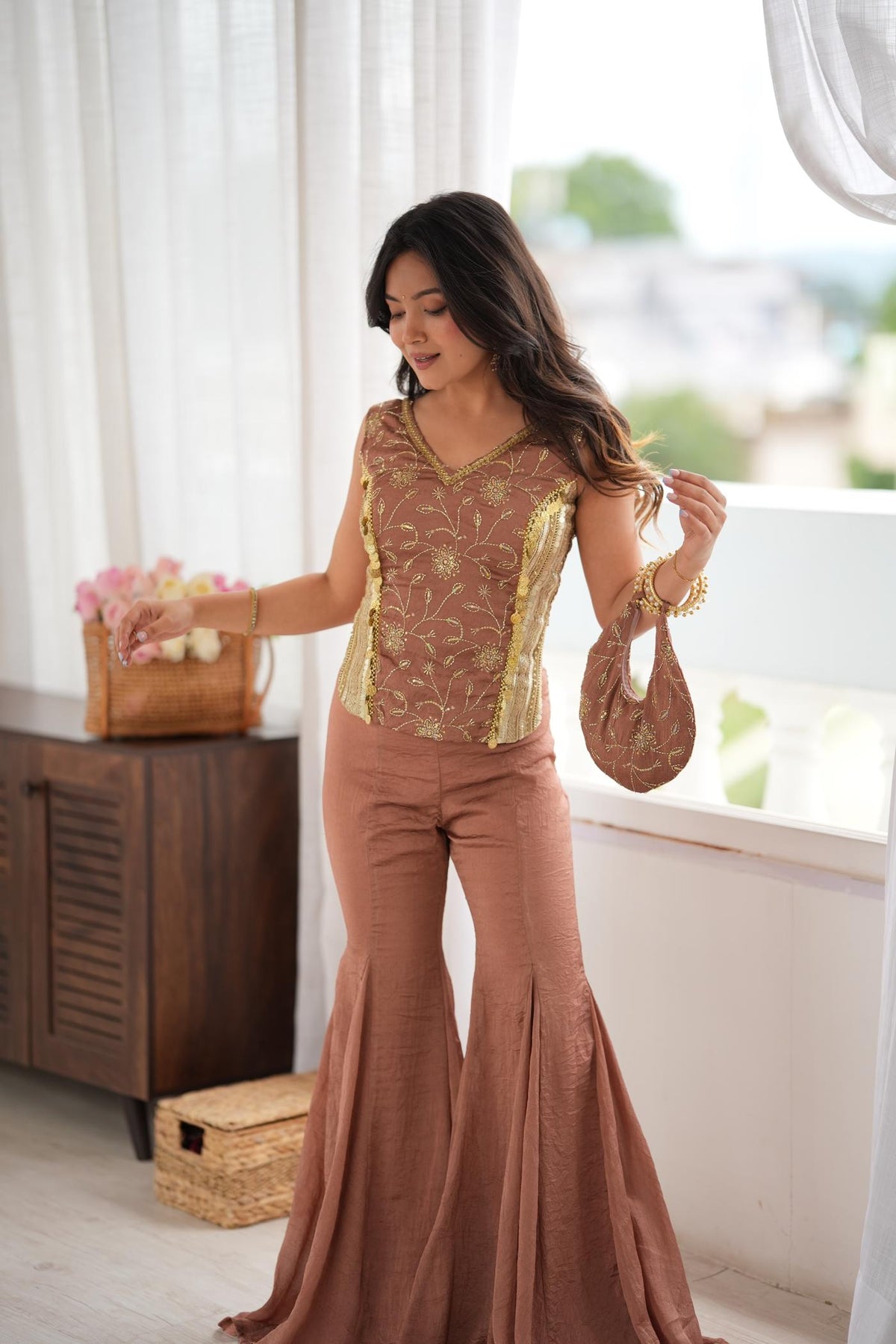 Dusty Rose Gulabi Gupshup Flare Set