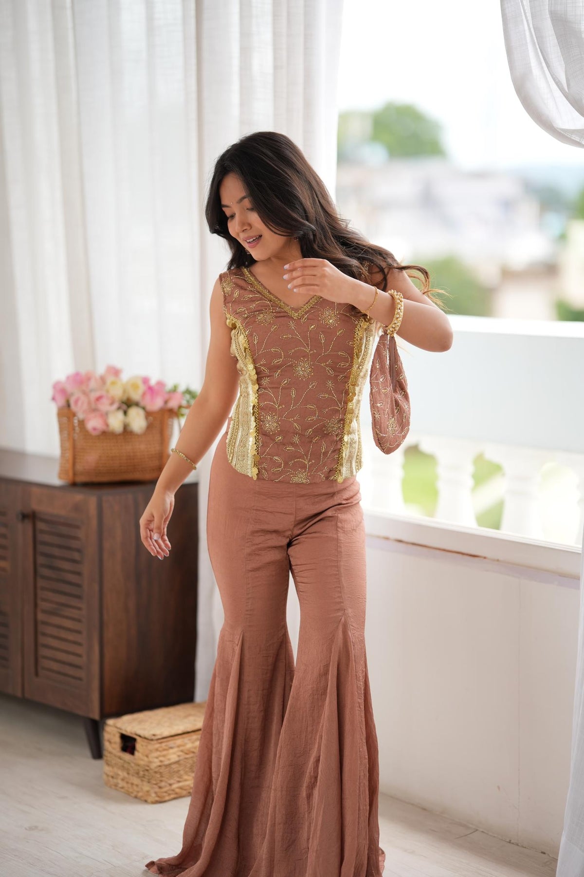 Dusty Rose Gulabi Gupshup Flare Set