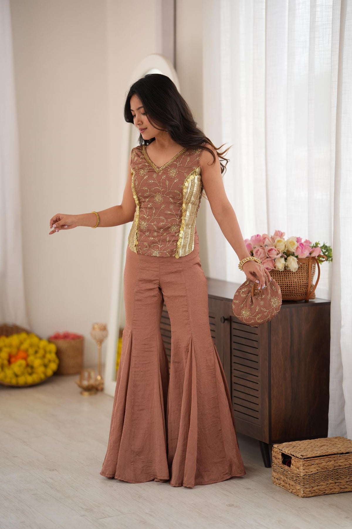 Dusty Rose Gulabi Gupshup Flare Set