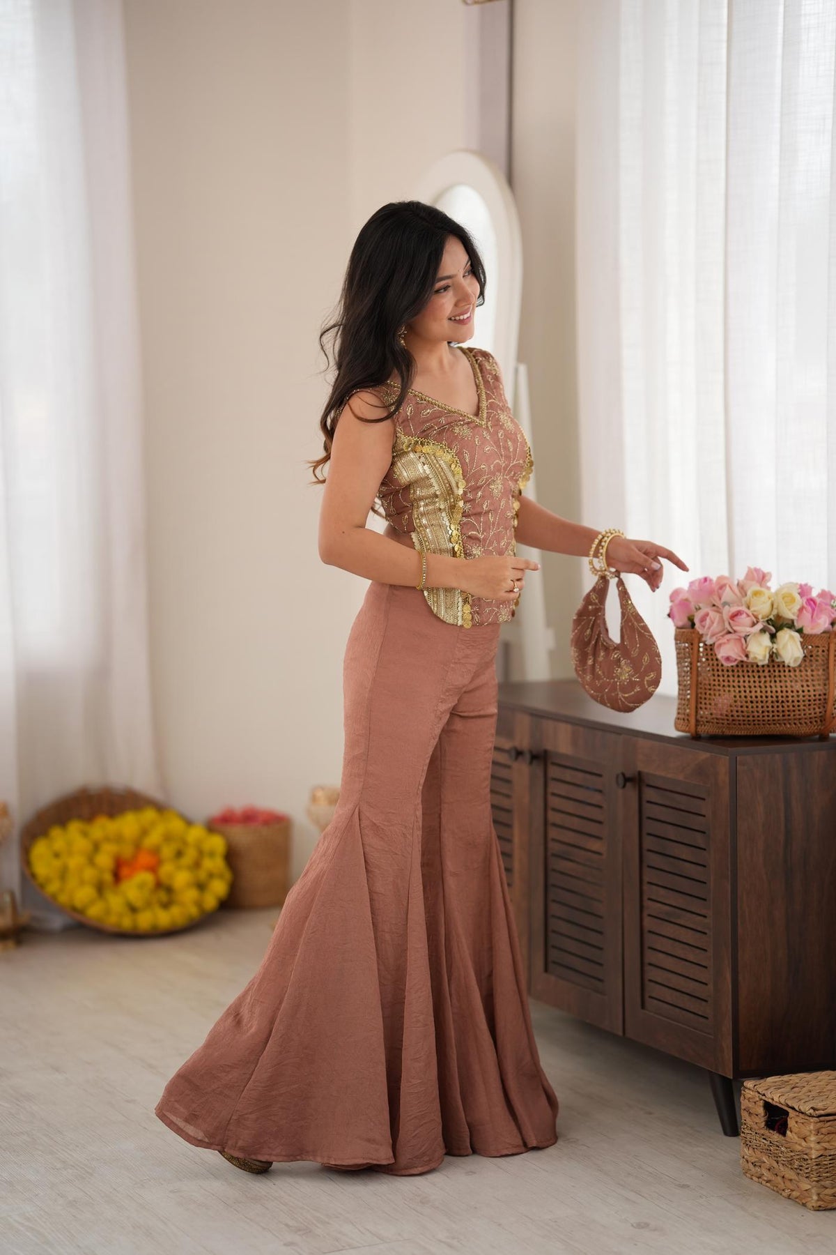 Dusty Rose Gulabi Gupshup Flare Set
