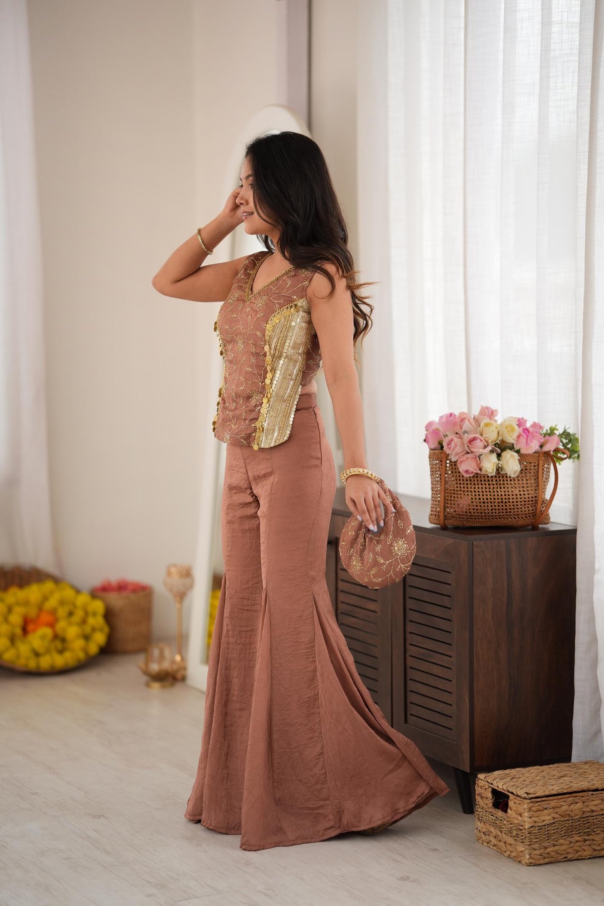 Dusty Rose Gulabi Gupshup Flare Set