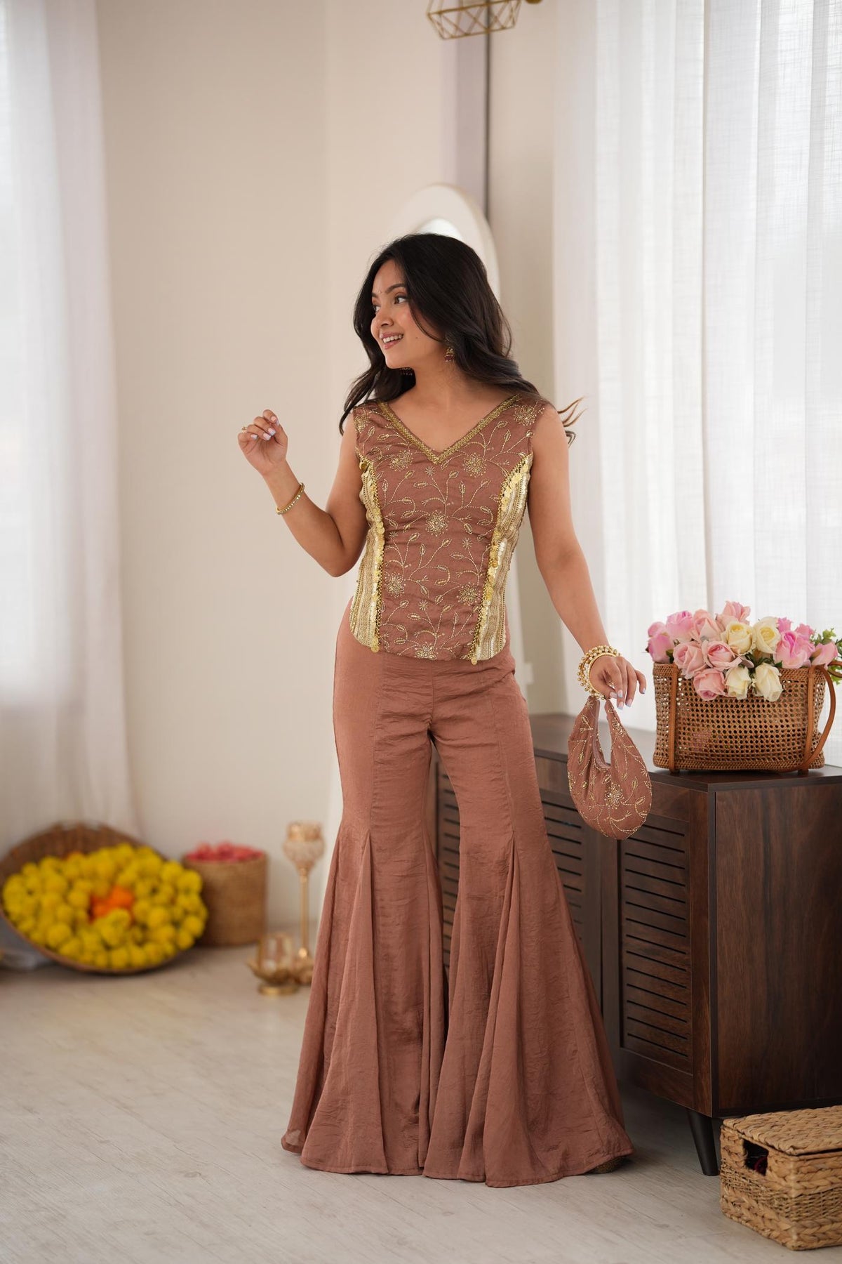 Dusty Rose Gulabi Gupshup Flare Set