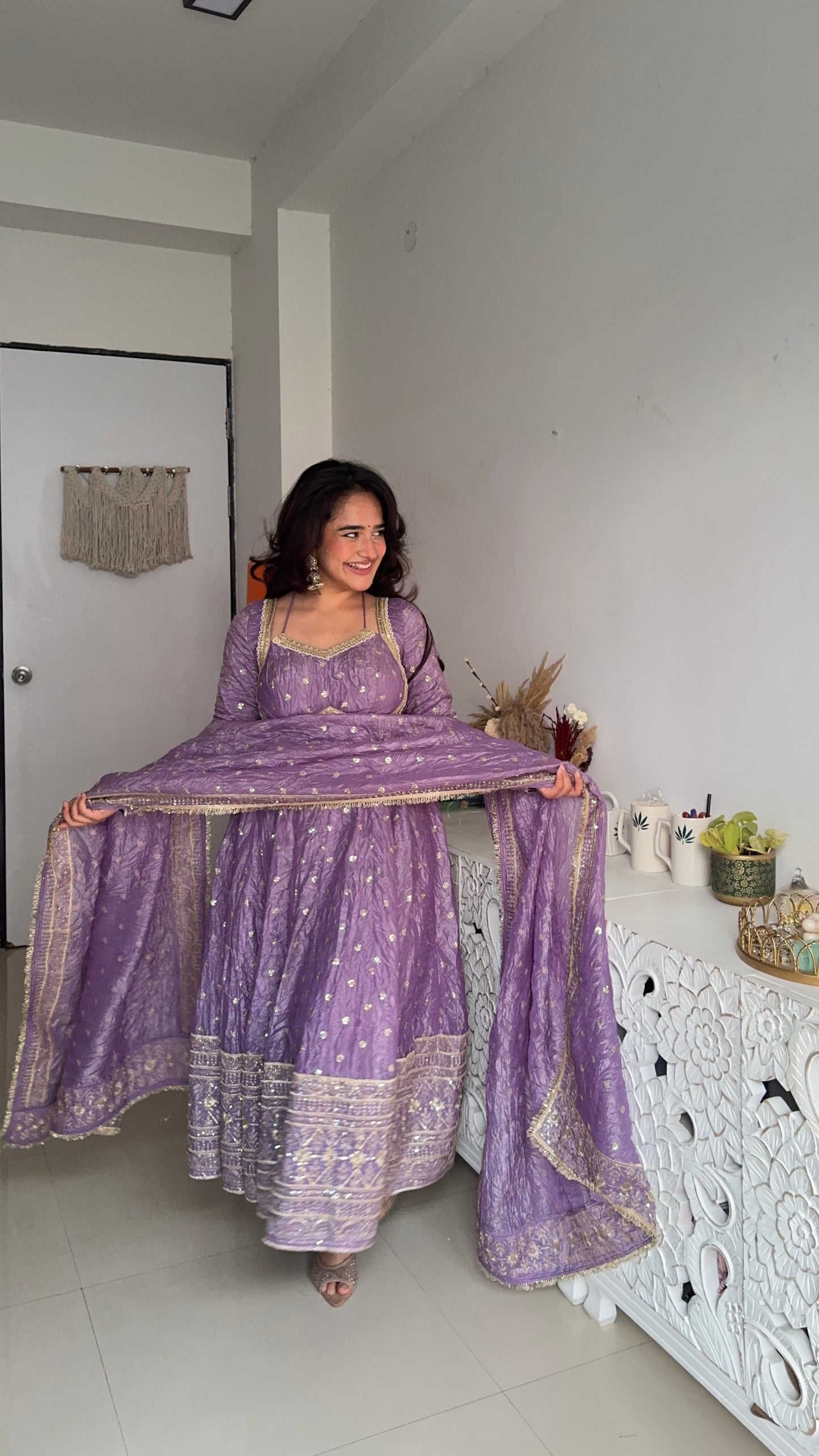 Lavanya Lilac Anarkali Set