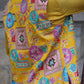 Multi Coloured Embroidery Work On Yellow Koti , Kurta And Pant