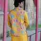 Multi Coloured Embroidery Work On Yellow Koti , Kurta And Pant