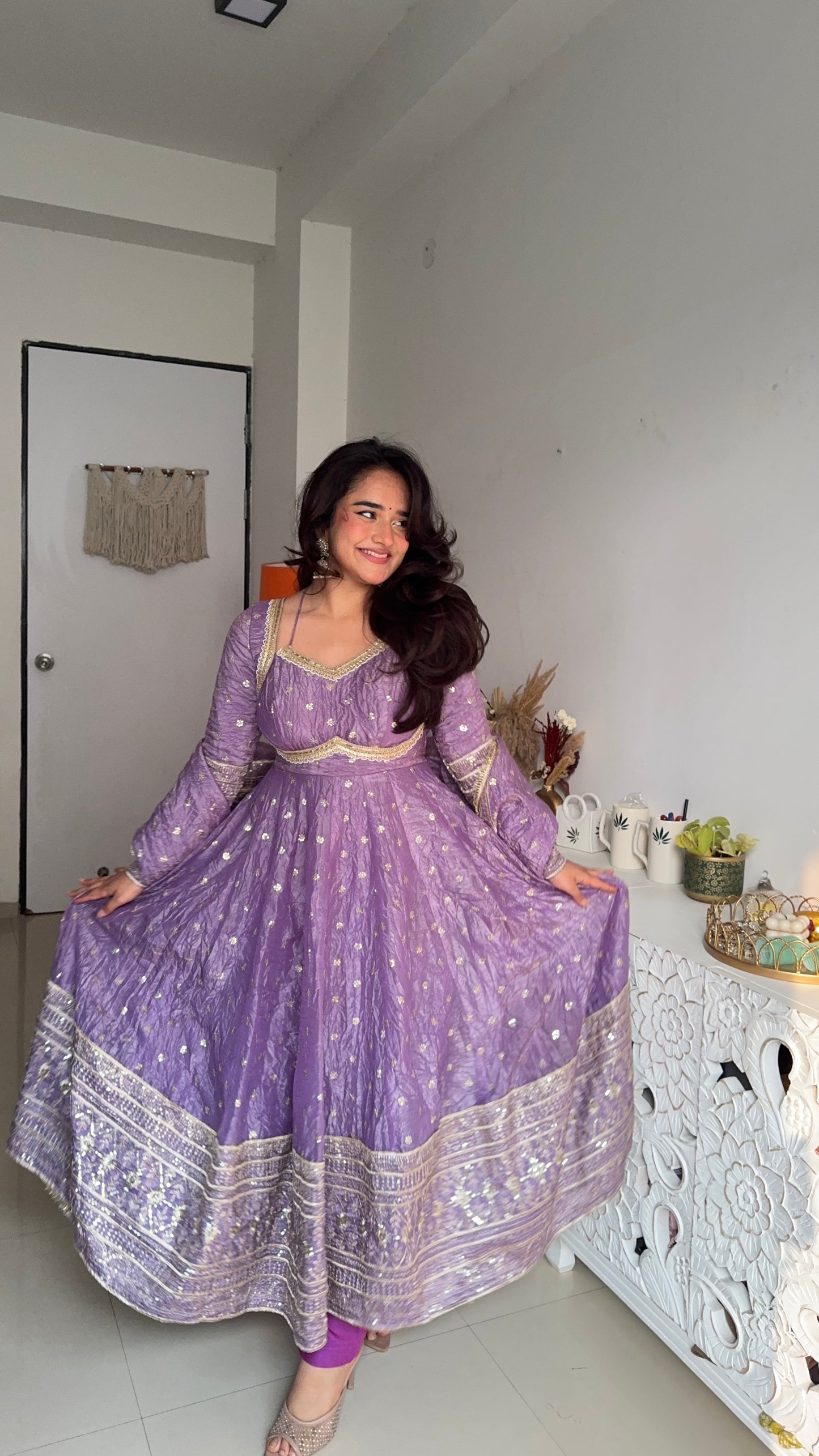 Lavanya Lilac Anarkali Set