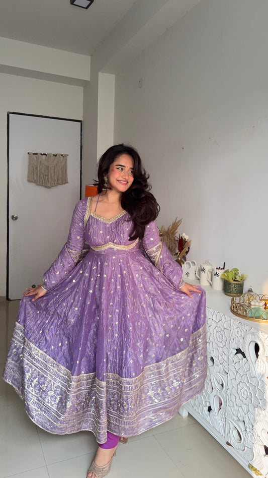 Lavanya Lilac Anarkali Set