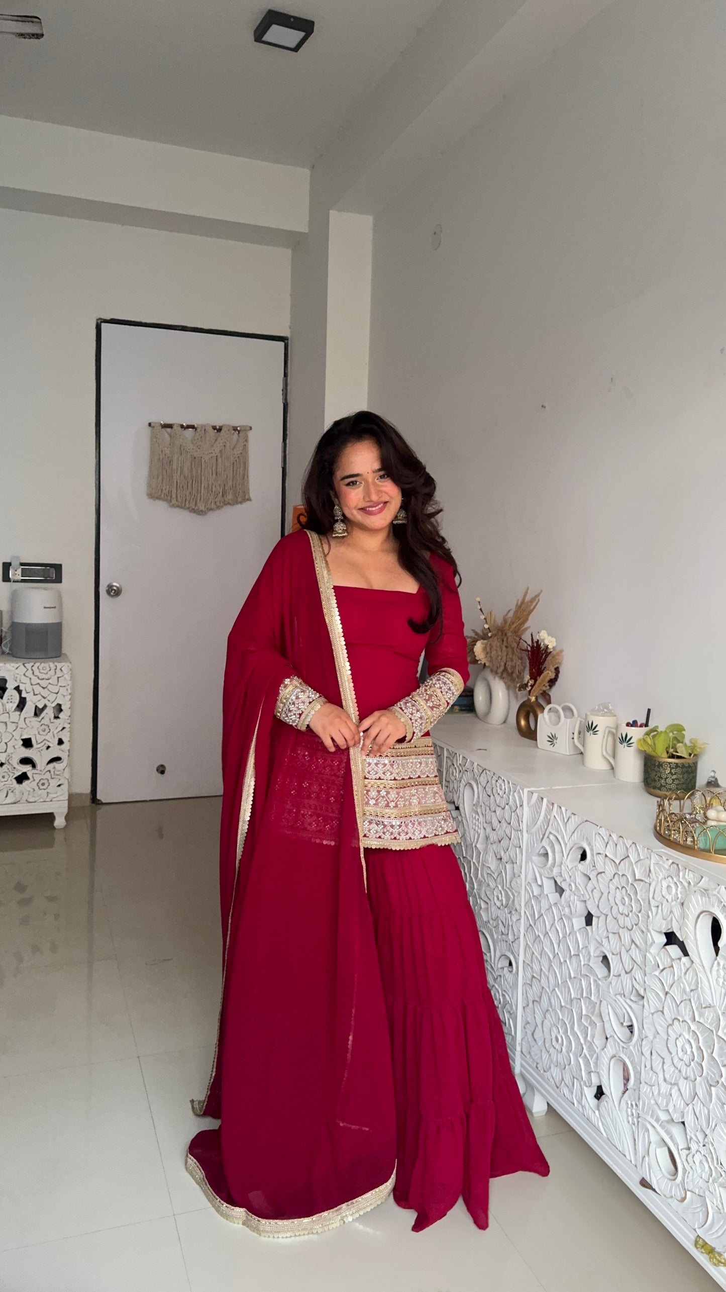 Ruby Noor Embellished Sharara Set