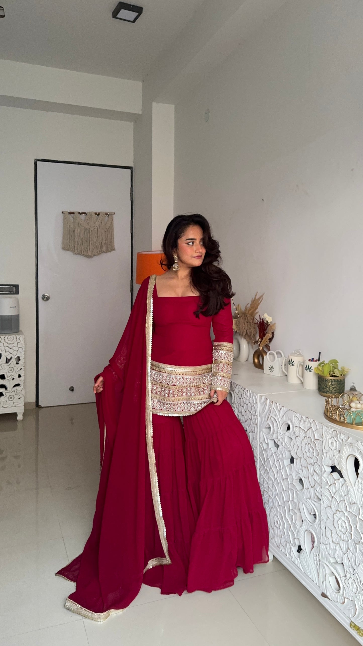 Ruby Noor Embellished Sharara Set
