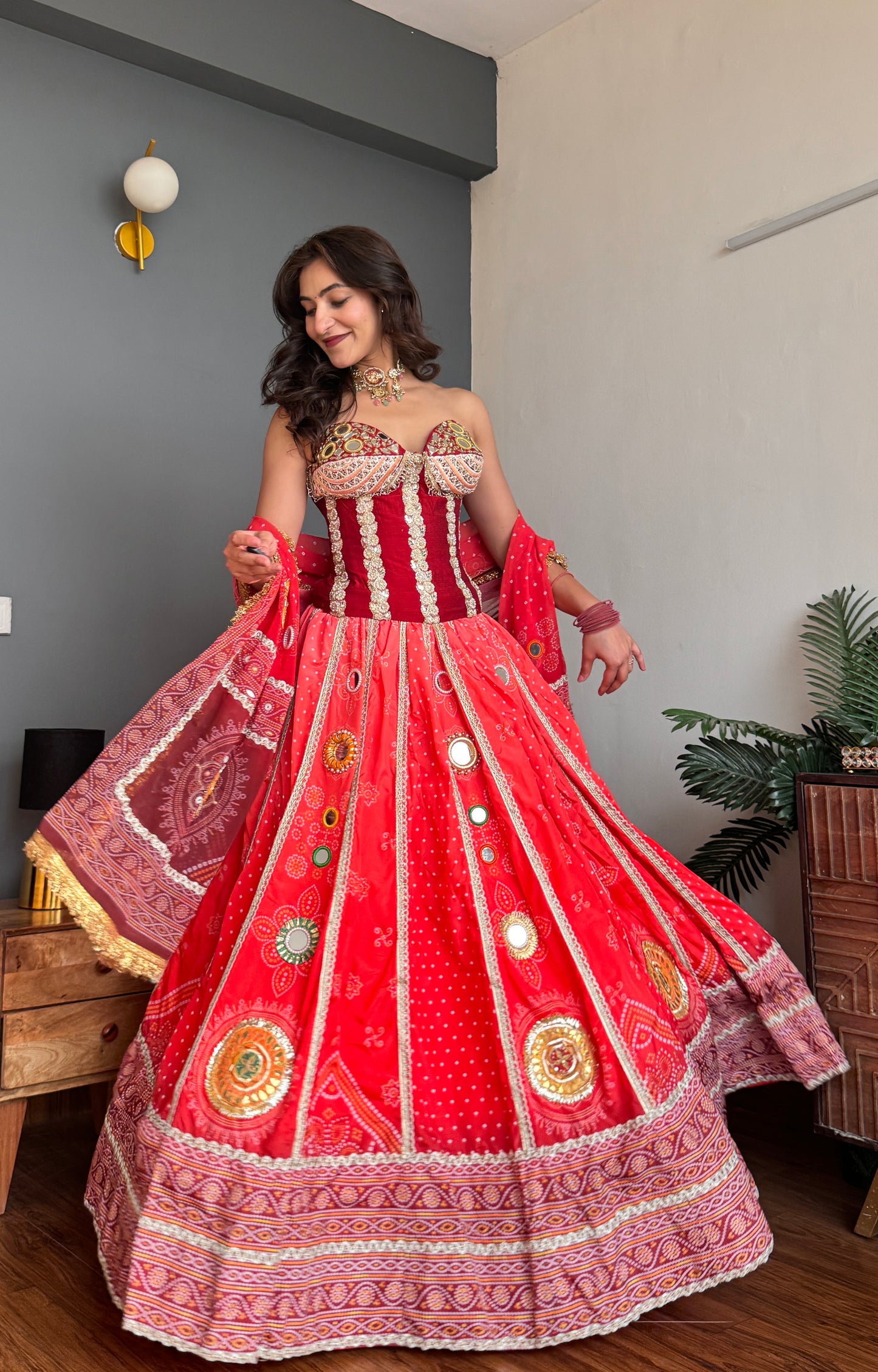 Blossom Bhandani Corset Lehanga with Dupatta