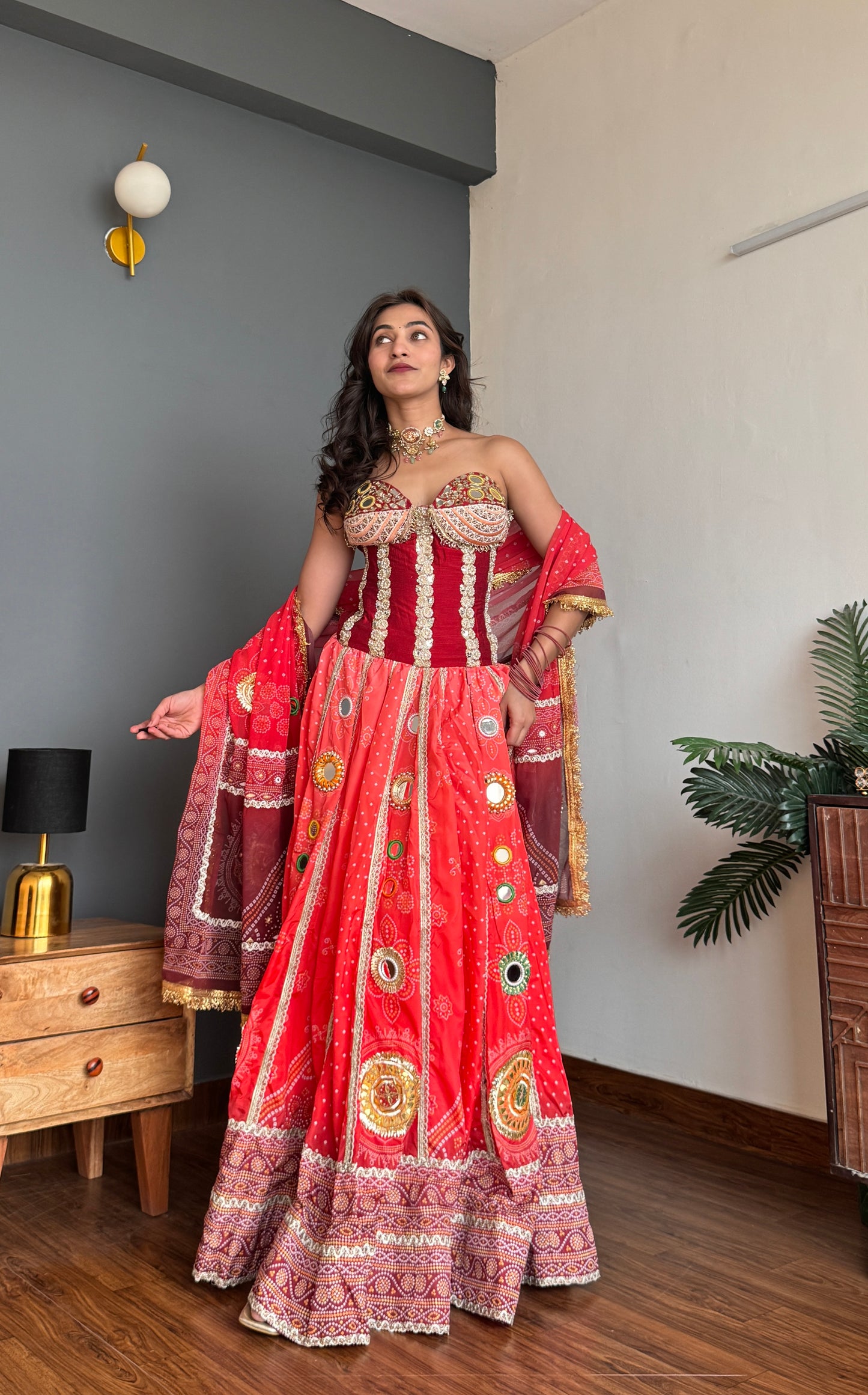 Blossom Bhandani Corset Lehanga with Dupatta