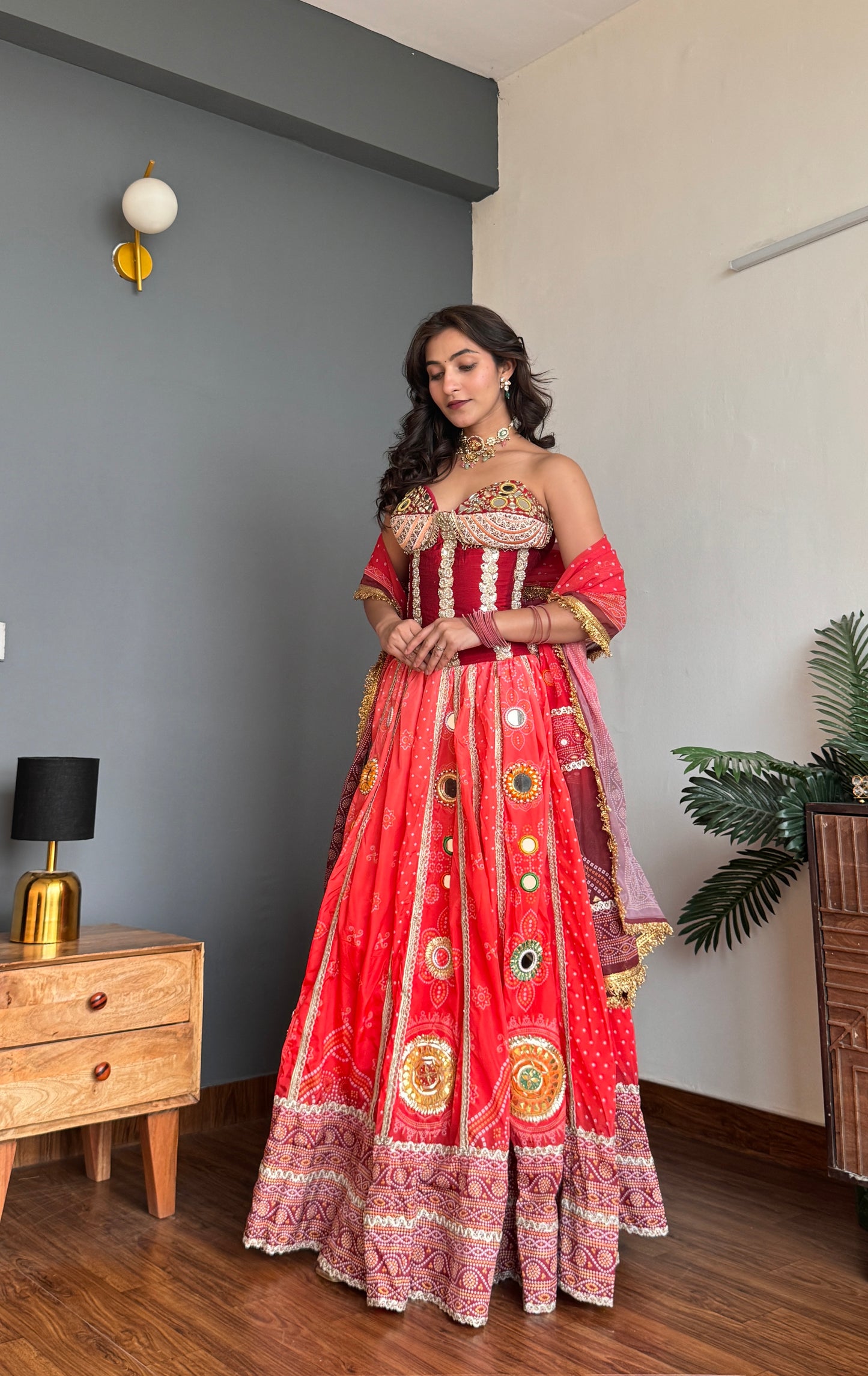 Blossom Bhandani Corset Lehanga with Dupatta