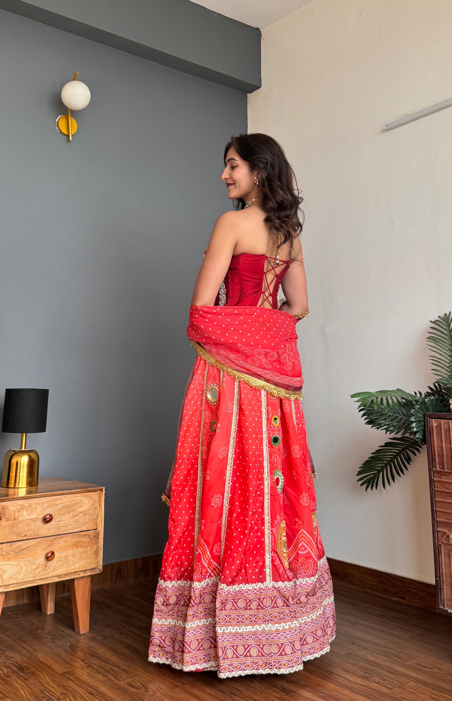 Blossom Bhandani Corset Lehanga with Dupatta