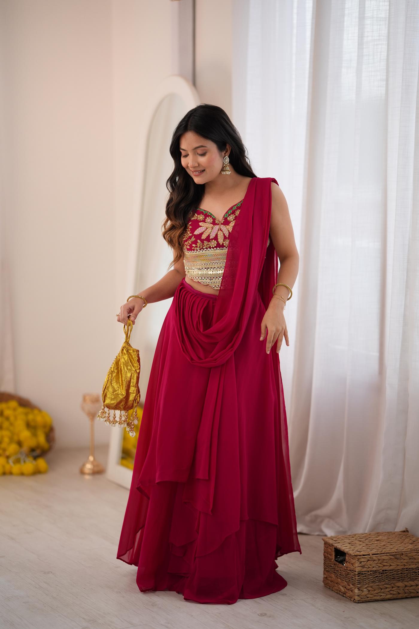 Rani Riot Georgette Lehenga Set