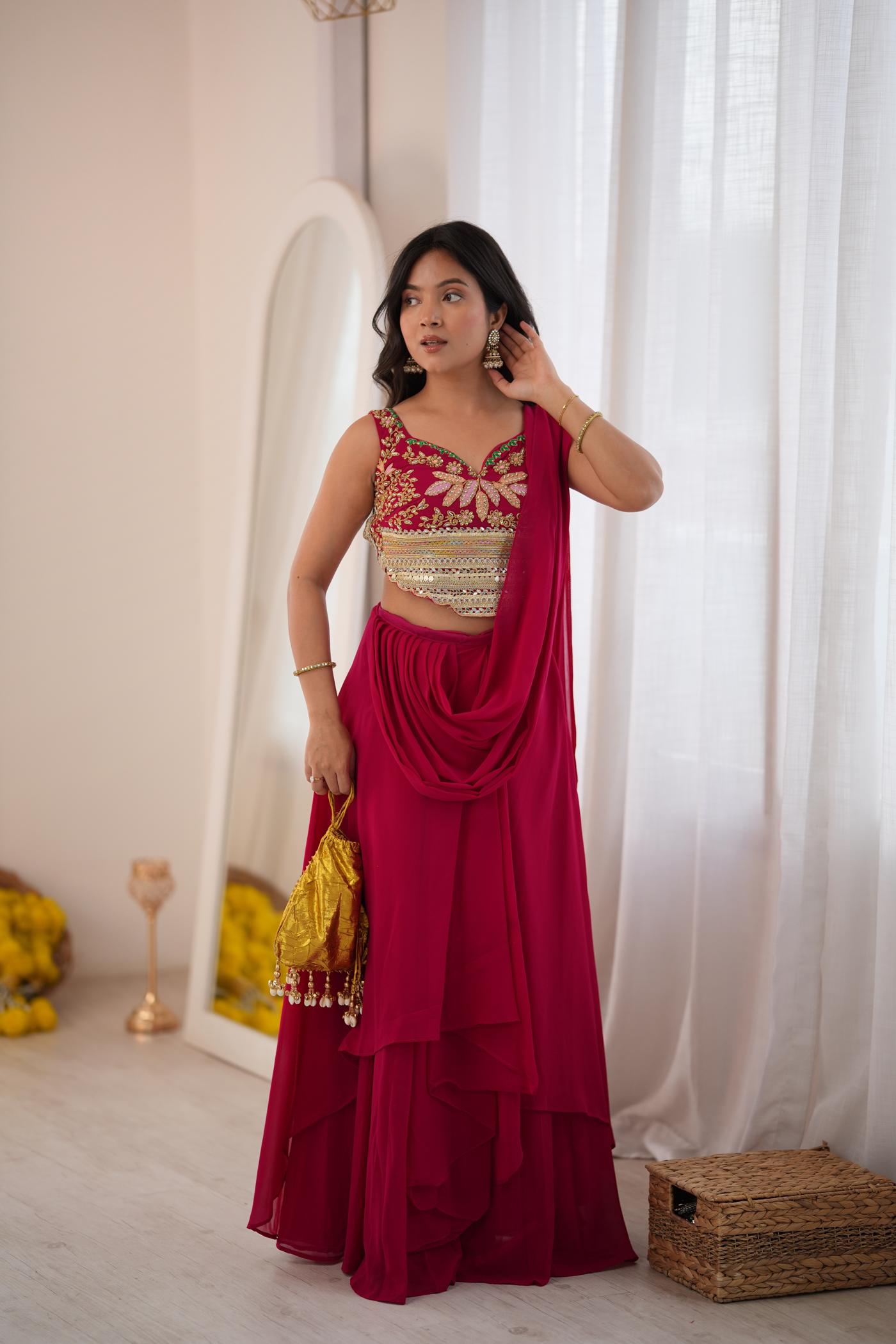 Rani Riot Georgette Lehenga Set