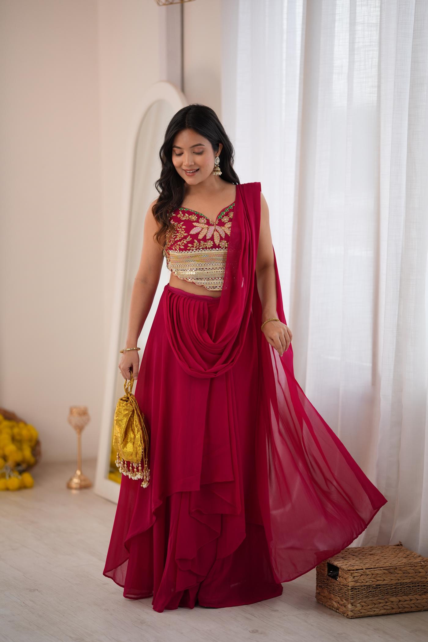 Rani Riot Georgette Lehenga Set