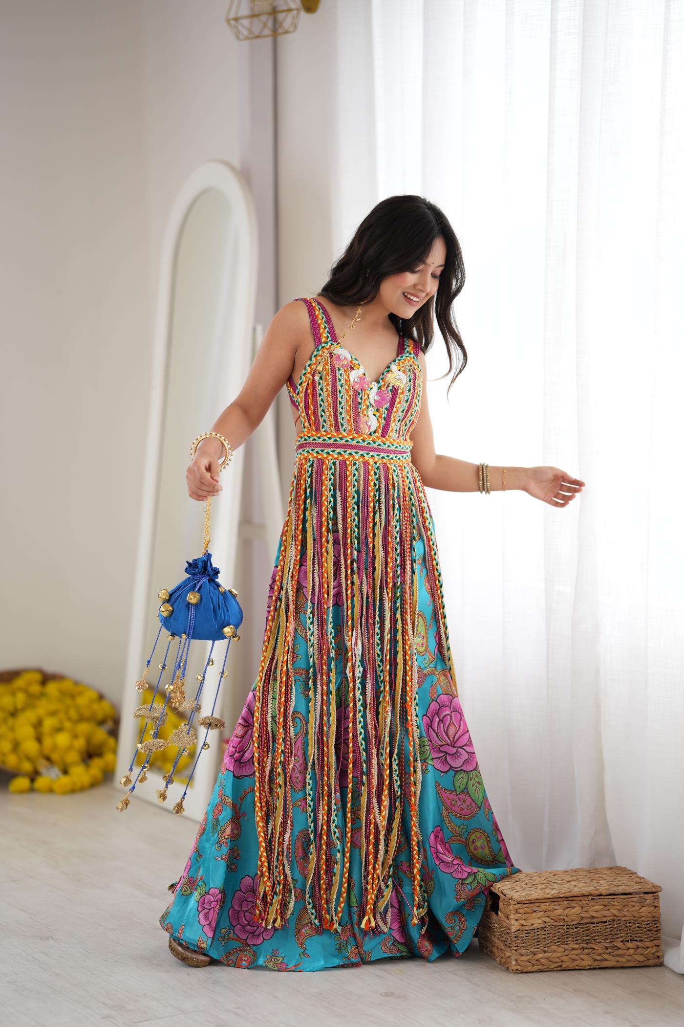 NeelPushp Tassel Sharara Set