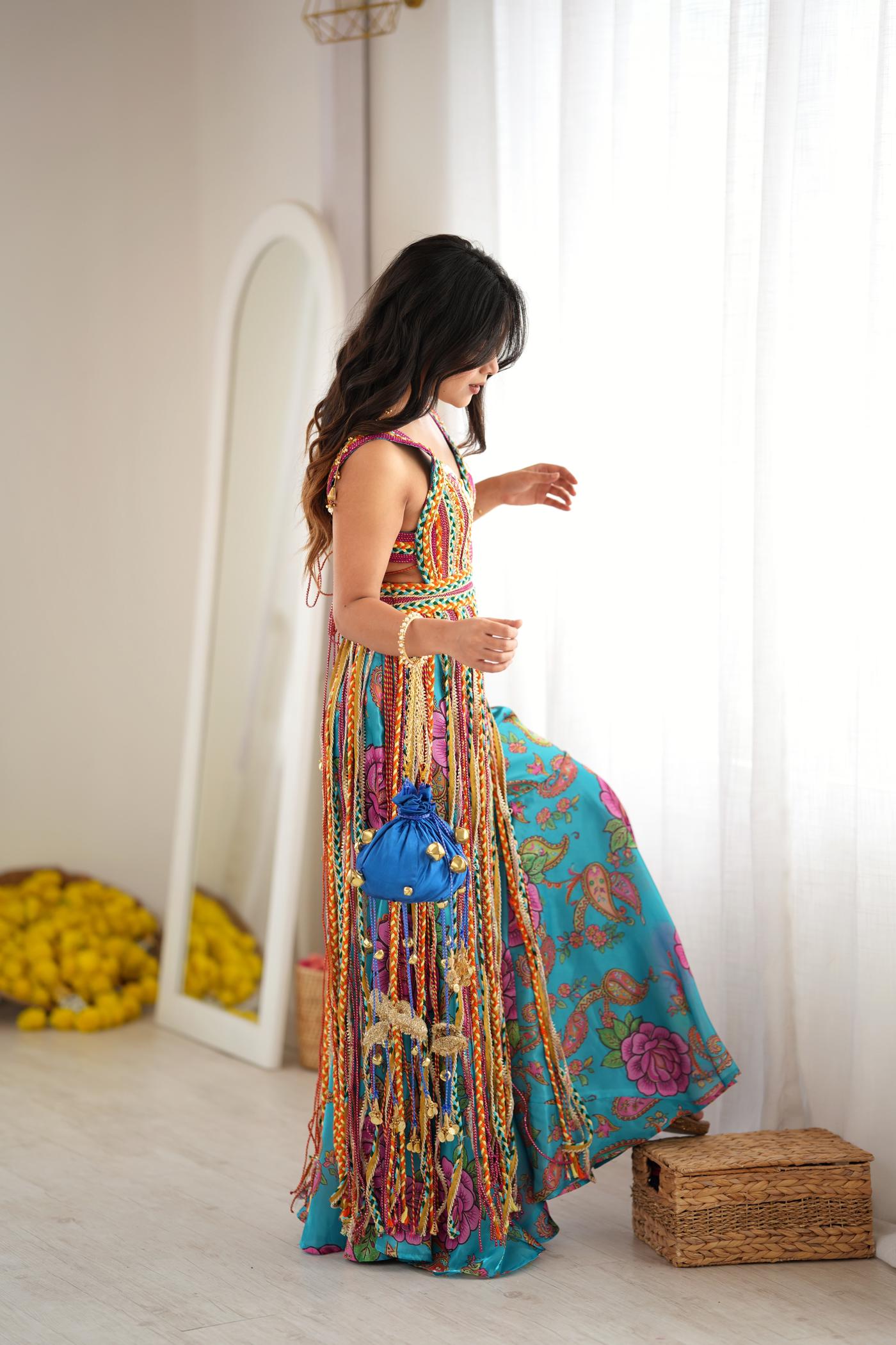 NeelPushp Tassel Sharara Set