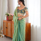 Mint Masala Pre-Draped Saree Set