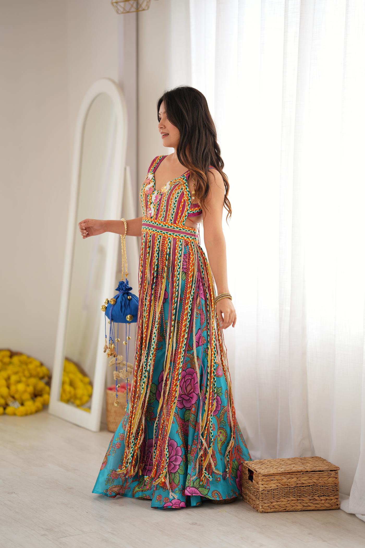 NeelPushp Tassel Sharara Set