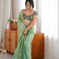 Mint Masala Pre-Draped Saree Set