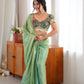 Mint Masala Pre-Draped Saree Set